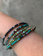 Load image into Gallery viewer, Stack of Dainty Colorful Rhinestone Bracelets
