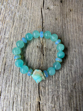 Load image into Gallery viewer, Turquoise Beaded Bracelet with Raw Stone Accent