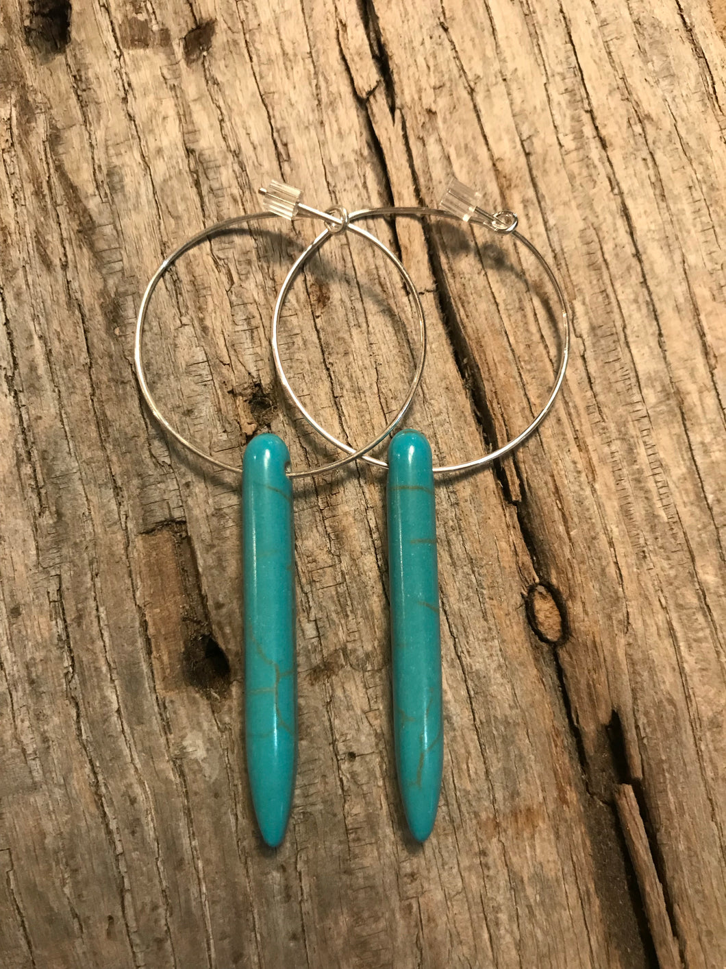 Turquoise Spike Stone Earrings