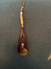 Load image into Gallery viewer, C&amp;P Custom Bullet &amp; Vintage Brass Tag Tassel Necklace