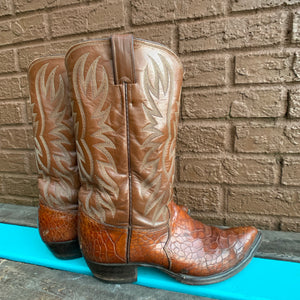 Men’s Vintage Cognac Justin Pull-On Cowboy Boots