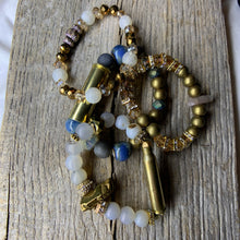 Load image into Gallery viewer, Vintage Brass Bullet Casing &amp; Agate &amp; Stone Beaded Bracelet