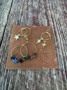Starlight Gold Hoop Earrings