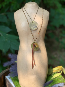 Brass Tag Collection Necklace #699