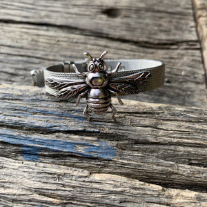 “Buckled Bee” Silver Bracelet