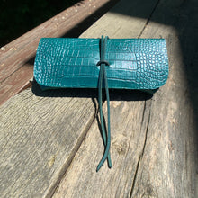 Load image into Gallery viewer, The Priscilla in Emerald Green Metallic Dyed Croc Embossed