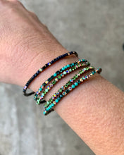 Load image into Gallery viewer, Stack of Dainty Colorful Rhinestone Bracelets