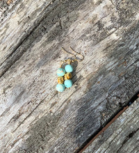 Load image into Gallery viewer, Turquoise &amp;  Gold Skull Earrings