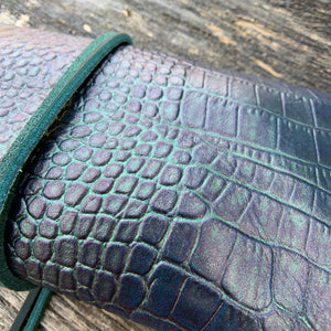 “The Priscilla” Custom Dyed Crocodile Embossed Leather