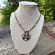 Load image into Gallery viewer, Vintage Gold Necklace with Rhinestone Pendant