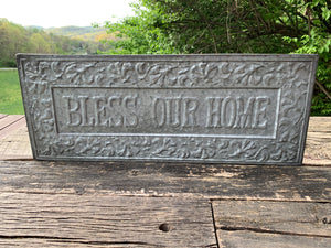 “Bless Our Home” Metal Sign
