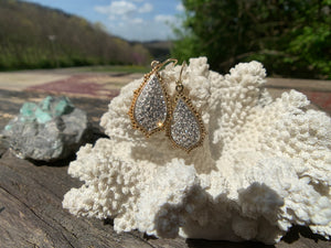 Teardrop Gold & Rhinestone Earrings
