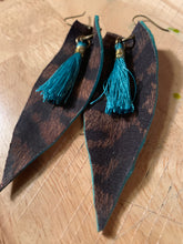 Load image into Gallery viewer, Leather Safari Printed Pigskin with Turquoise Tassels &amp; Edging