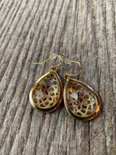 Load image into Gallery viewer, Teardrop Gold &amp; Glass Earrings