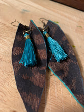 Load image into Gallery viewer, Leather Safari Printed Pigskin with Turquoise Tassels &amp; Edging